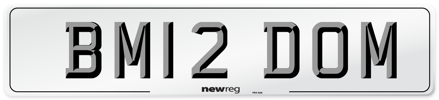 BM12 DOM Number Plate from New Reg